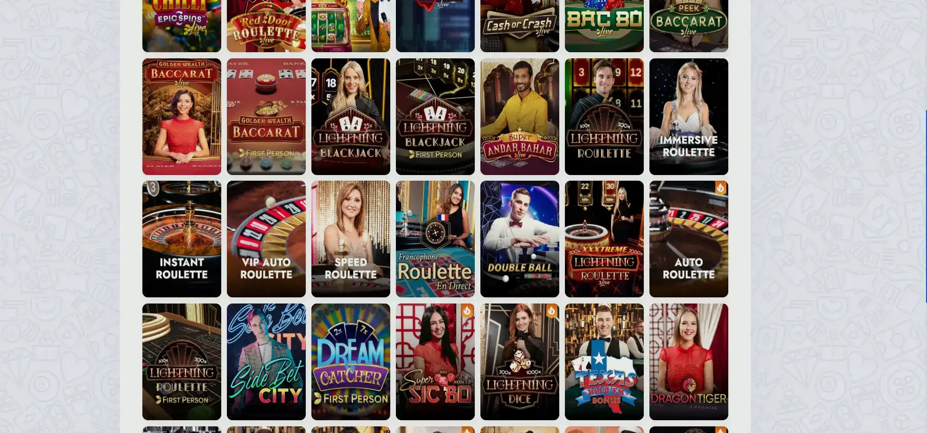 Интерфейс пополнения счета в казино Буст